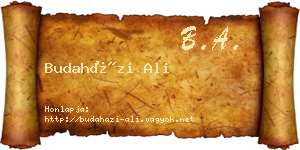 Budaházi Ali névjegykártya